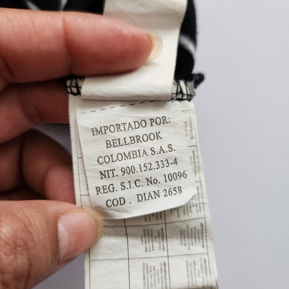 Casual Women's Top Imported White, Black and Orange Stripes Size M - Picture 7 of 8